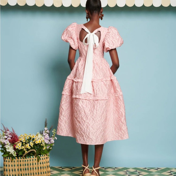 DREAM Sister Jane Papaya Jacquard Midi Dress - Picture 3 of 3